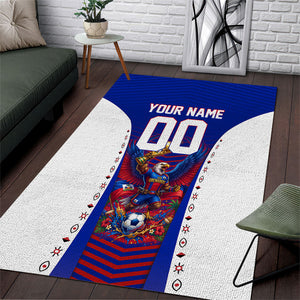 Personalized Haiti Football Eagle Champions Area Rug Les Grenadiers Soccer Trophy 2026 Heritage Flag