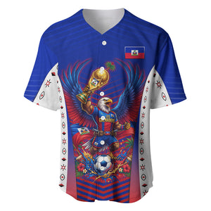 Personalized Haiti Football Eagle Champions Baseball Jersey Les Grenadiers Soccer Trophy 2026 Heritage Flag