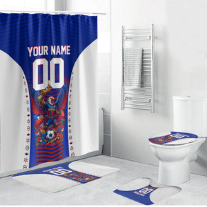 Personalized Haiti Football Eagle Champions Bathroom Set Les Grenadiers Soccer Trophy 2026 Heritage Flag