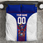 Personalized Haiti Football Eagle Champions Bedding Set Les Grenadiers Soccer Trophy 2026 Heritage Flag