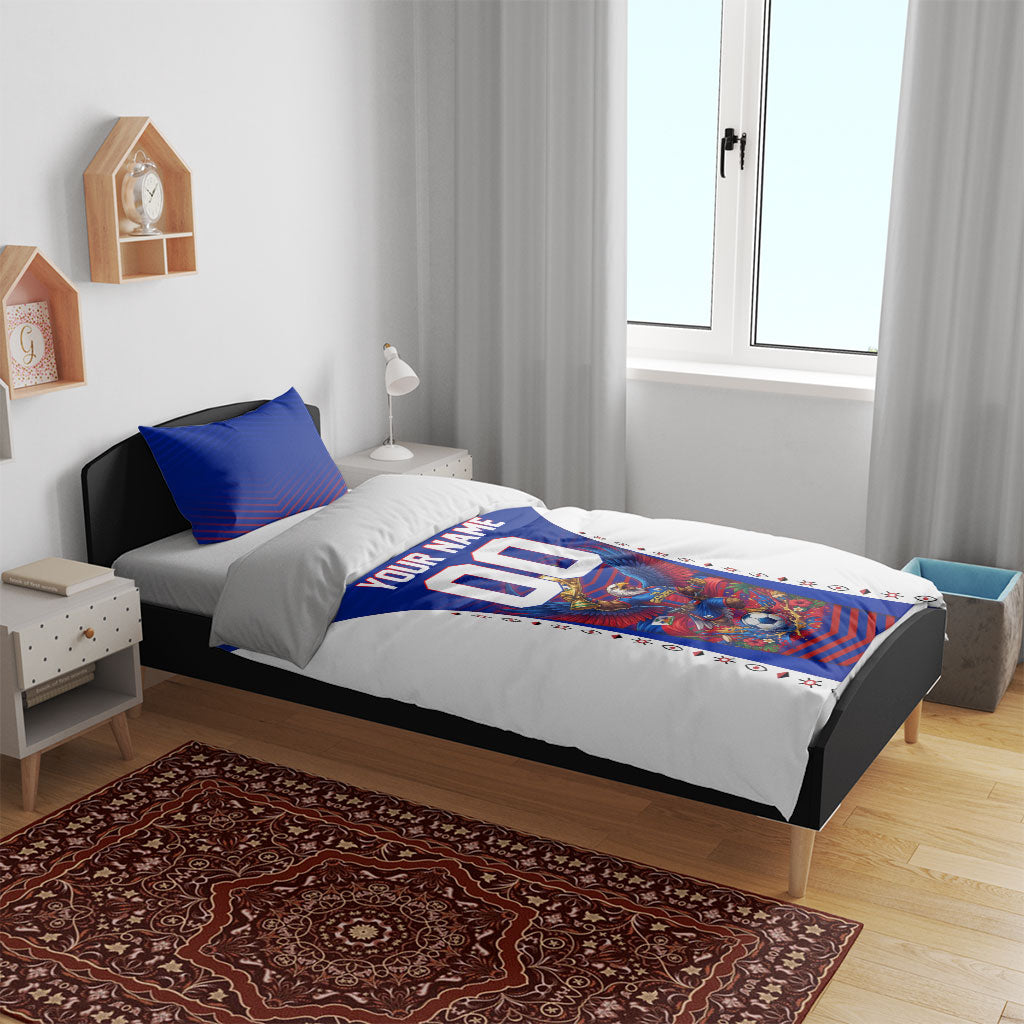 Personalized Haiti Football Eagle Champions Bedding Set Les Grenadiers Soccer Trophy 2026 Heritage Flag