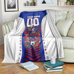 Personalized Haiti Football Eagle Champions Blanket Les Grenadiers Soccer Trophy 2026 Heritage Flag