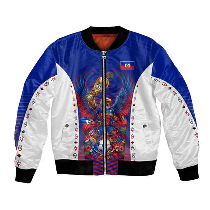 Personalized Haiti Football Eagle Champions Bomber Jacket Les Grenadiers Soccer Trophy 2026 Heritage Flag