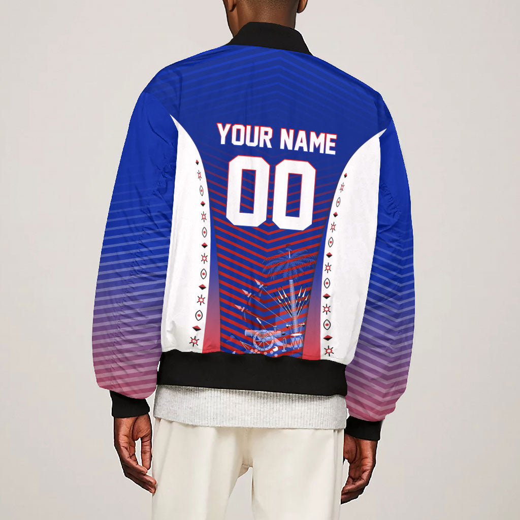 Personalized Haiti Football Eagle Champions Bomber Jacket Les Grenadiers Soccer Trophy 2026 Heritage Flag