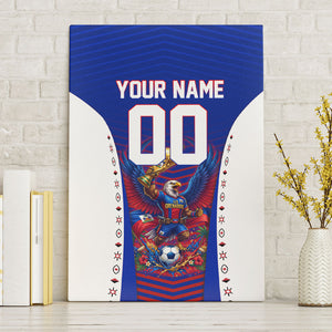 Personalized Haiti Football Eagle Champions Canvas Wall Art Les Grenadiers Soccer Trophy 2026 Heritage Flag