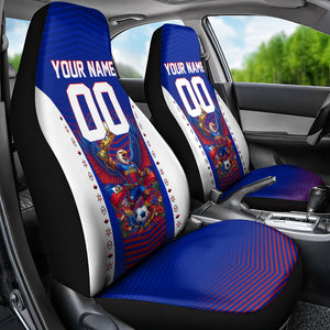 Personalized Haiti Football Eagle Champions Car Seat Cover Les Grenadiers Soccer Trophy 2026 Heritage Flag
