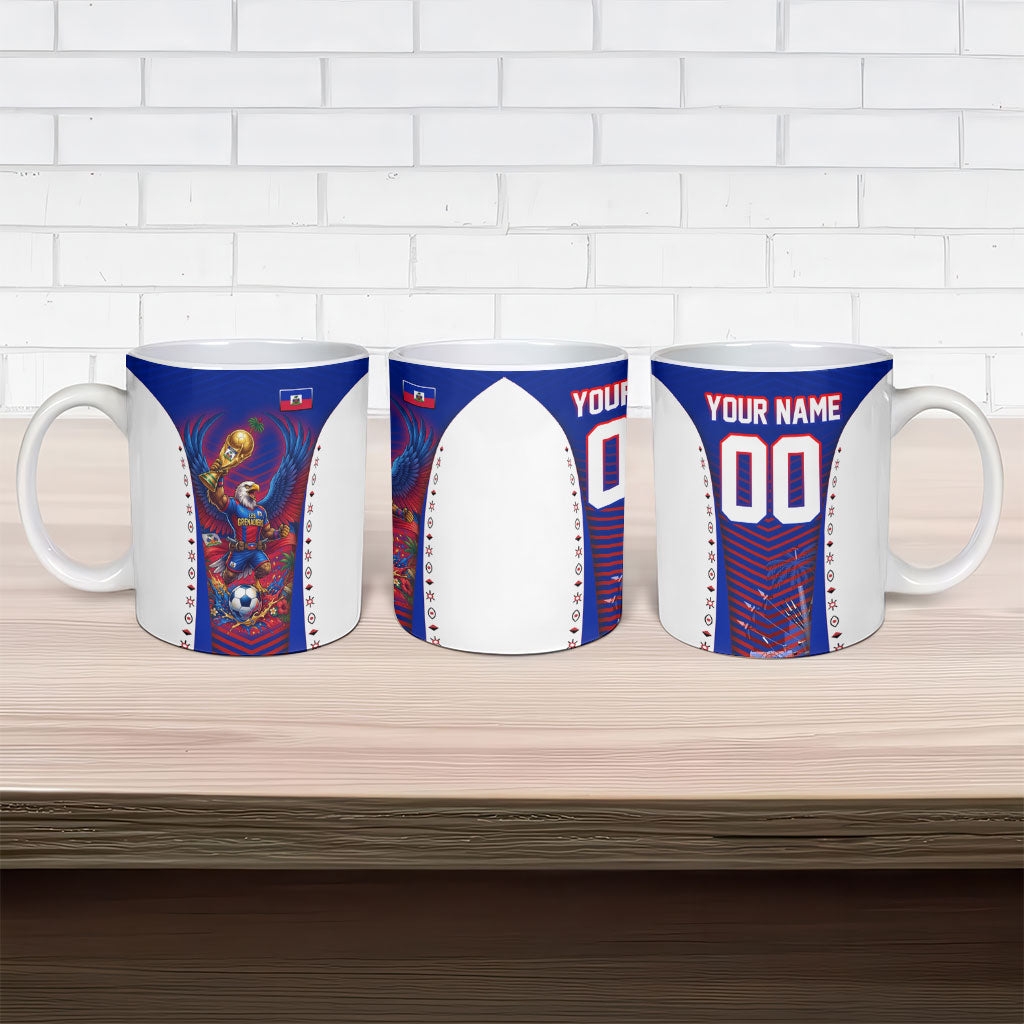 Personalized Haiti Football Eagle Champions Ceramic Mug Les Grenadiers Soccer Trophy 2026 Heritage Flag