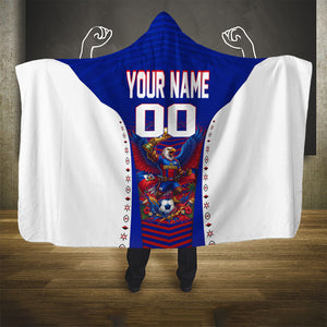 Personalized Haiti Football Eagle Champions Hooded Blanket Les Grenadiers Soccer Trophy 2026 Heritage Flag
