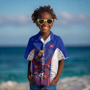 Personalized Haiti Football Eagle Champions Kid Hawaiian Shirt Les Grenadiers Soccer Trophy 2026 Heritage Flag