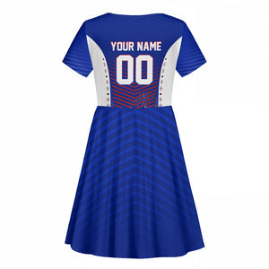 Personalized Haiti Football Eagle Champions Kid Short Sleeve Dress Les Grenadiers Soccer Trophy 2026 Heritage Flag