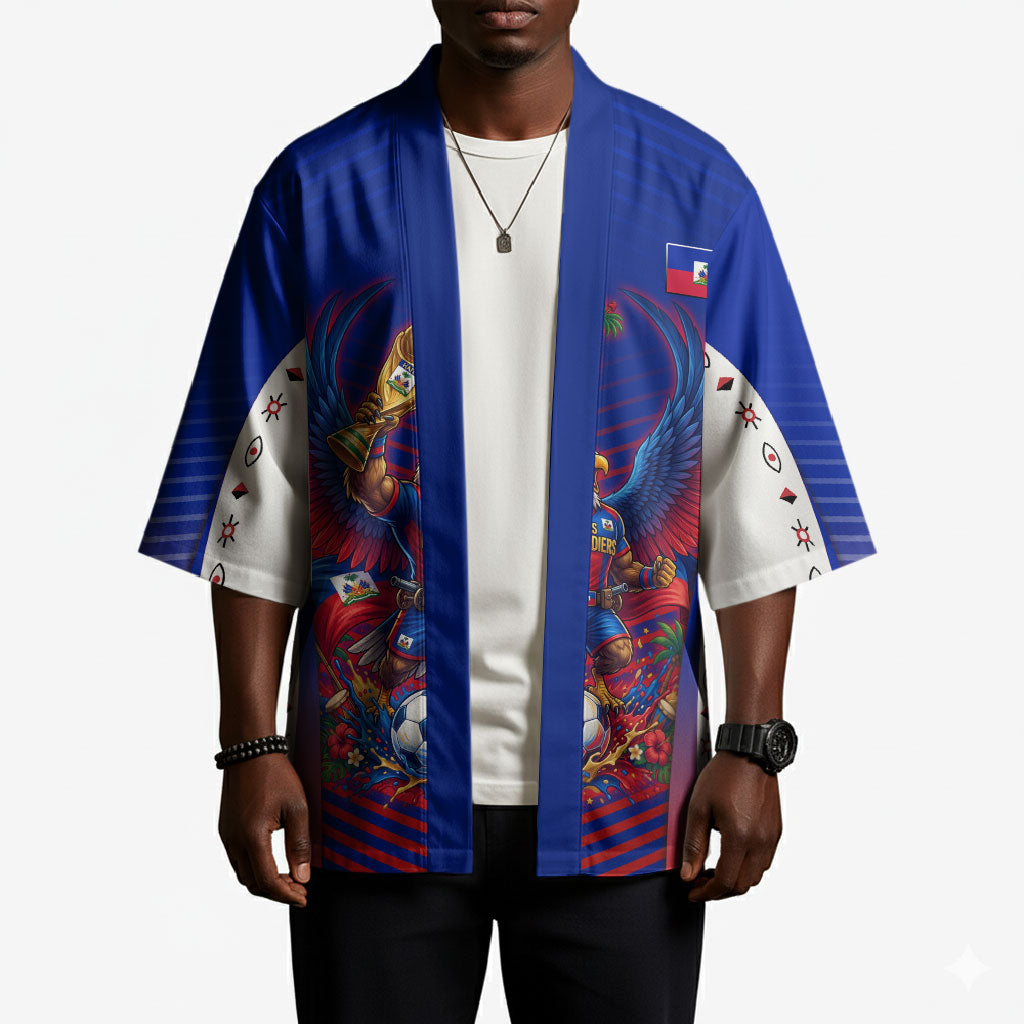 Personalized Haiti Football Eagle Champions Kimono Les Grenadiers Soccer Trophy 2026 Heritage Flag
