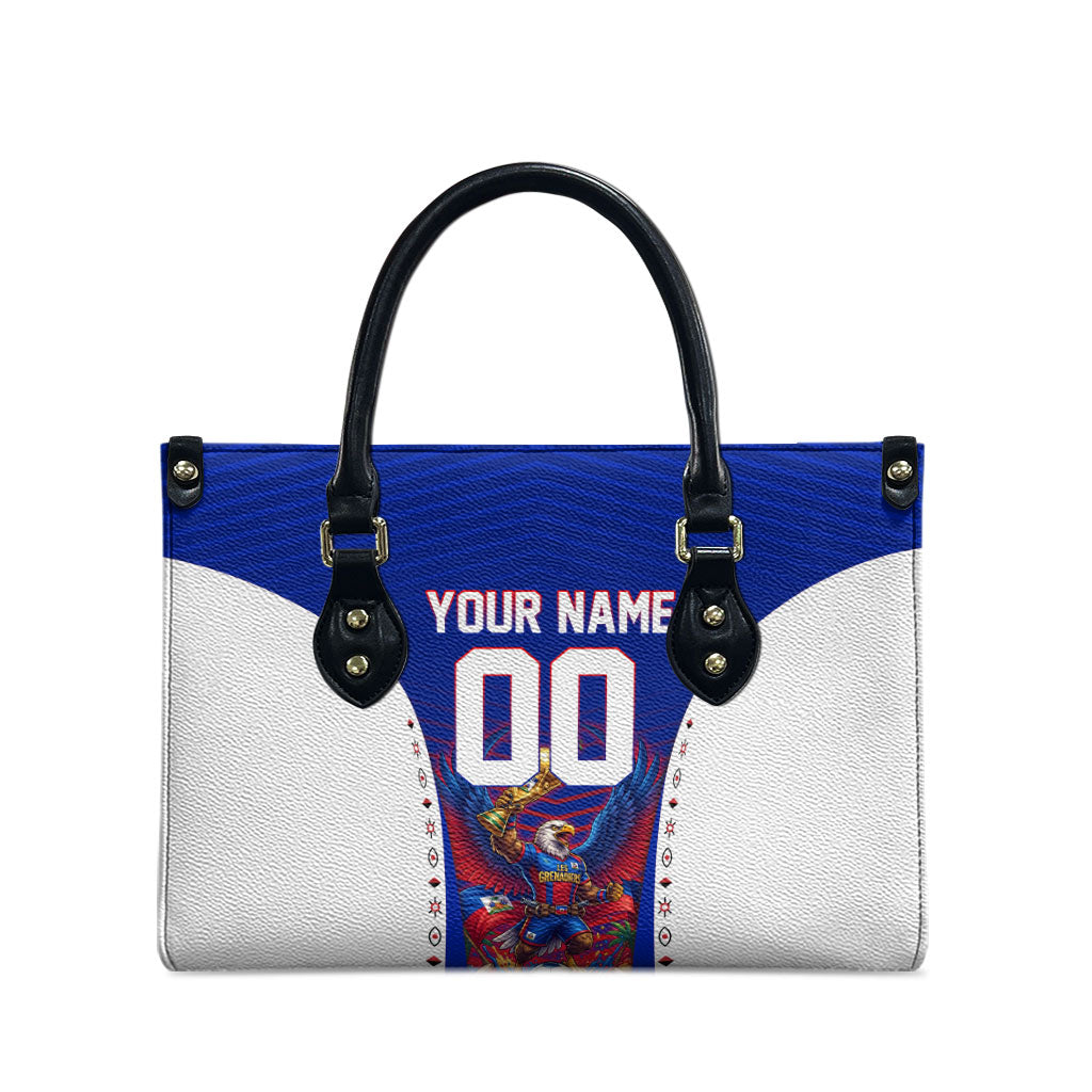 Personalized Haiti Football Eagle Champions Leather Bag Les Grenadiers Soccer Trophy 2026 Heritage Flag