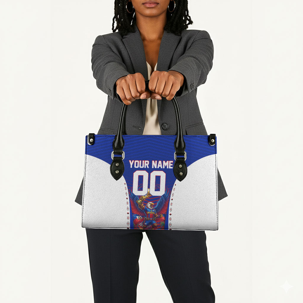 Personalized Haiti Football Eagle Champions Leather Bag Les Grenadiers Soccer Trophy 2026 Heritage Flag