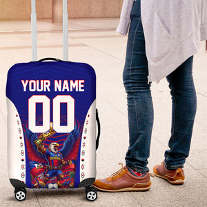 Personalized Haiti Football Eagle Champions Luggage Cover Les Grenadiers Soccer Trophy 2026 Heritage Flag