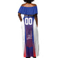 Personalized Haiti Football Eagle Champions Off Shoulder Maxi Dress Les Grenadiers Soccer Trophy 2026 Heritage Flag
