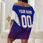 Personalized Haiti Football Eagle Champions Off Shoulder Short Dress Les Grenadiers Soccer Trophy 2026 Heritage Flag