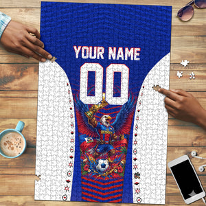 Personalized Haiti Football Eagle Champions Puzzle Les Grenadiers Soccer Trophy 2026 Heritage Flag