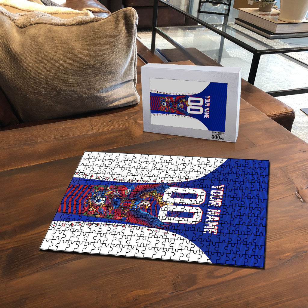 Personalized Haiti Football Eagle Champions Puzzle Les Grenadiers Soccer Trophy 2026 Heritage Flag