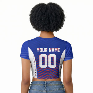 Personalized Haiti Football Eagle Champions Raglan Cropped T shirt Les Grenadiers Soccer Trophy 2026 Heritage Flag