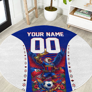 Personalized Haiti Football Eagle Champions Round Carpet Les Grenadiers Soccer Trophy 2026 Heritage Flag