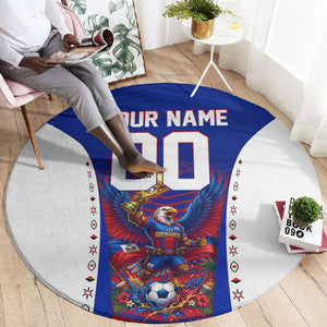 Personalized Haiti Football Eagle Champions Round Carpet Les Grenadiers Soccer Trophy 2026 Heritage Flag
