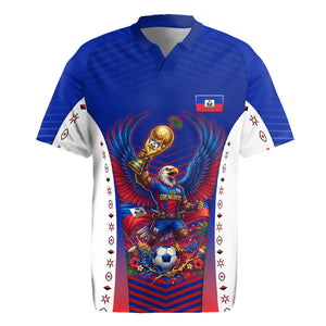 Personalized Haiti Football Eagle Champions Rugby Jersey Les Grenadiers Soccer Trophy 2026 Heritage Flag