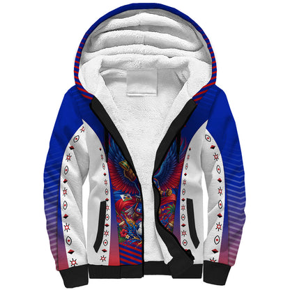 Personalized Haiti Football Eagle Champions Sherpa Hoodie Les Grenadiers Soccer Trophy 2026 Heritage Flag