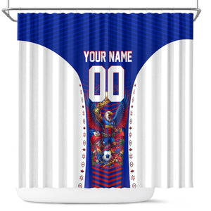 Personalized Haiti Football Eagle Champions Shower Curtain Les Grenadiers Soccer Trophy 2026 Heritage Flag