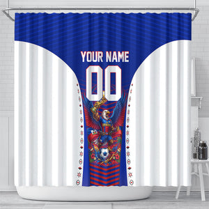 Personalized Haiti Football Eagle Champions Shower Curtain Les Grenadiers Soccer Trophy 2026 Heritage Flag