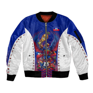 Personalized Haiti Football Eagle Champions Sleeve Zip Bomber Jacket Les Grenadiers Soccer Trophy 2026 Heritage Flag