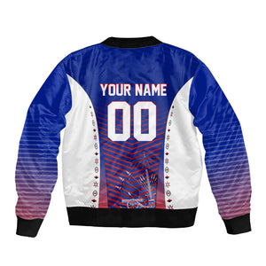 Personalized Haiti Football Eagle Champions Sleeve Zip Bomber Jacket Les Grenadiers Soccer Trophy 2026 Heritage Flag
