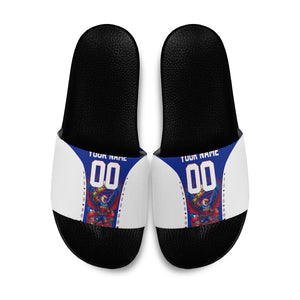 Personalized Haiti Football Eagle Champions Slide Sandals Les Grenadiers Soccer Trophy 2026 Heritage Flag