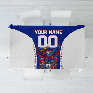 Personalized Haiti Football Eagle Champions Tablecloth Les Grenadiers Soccer Trophy 2026 Heritage Flag