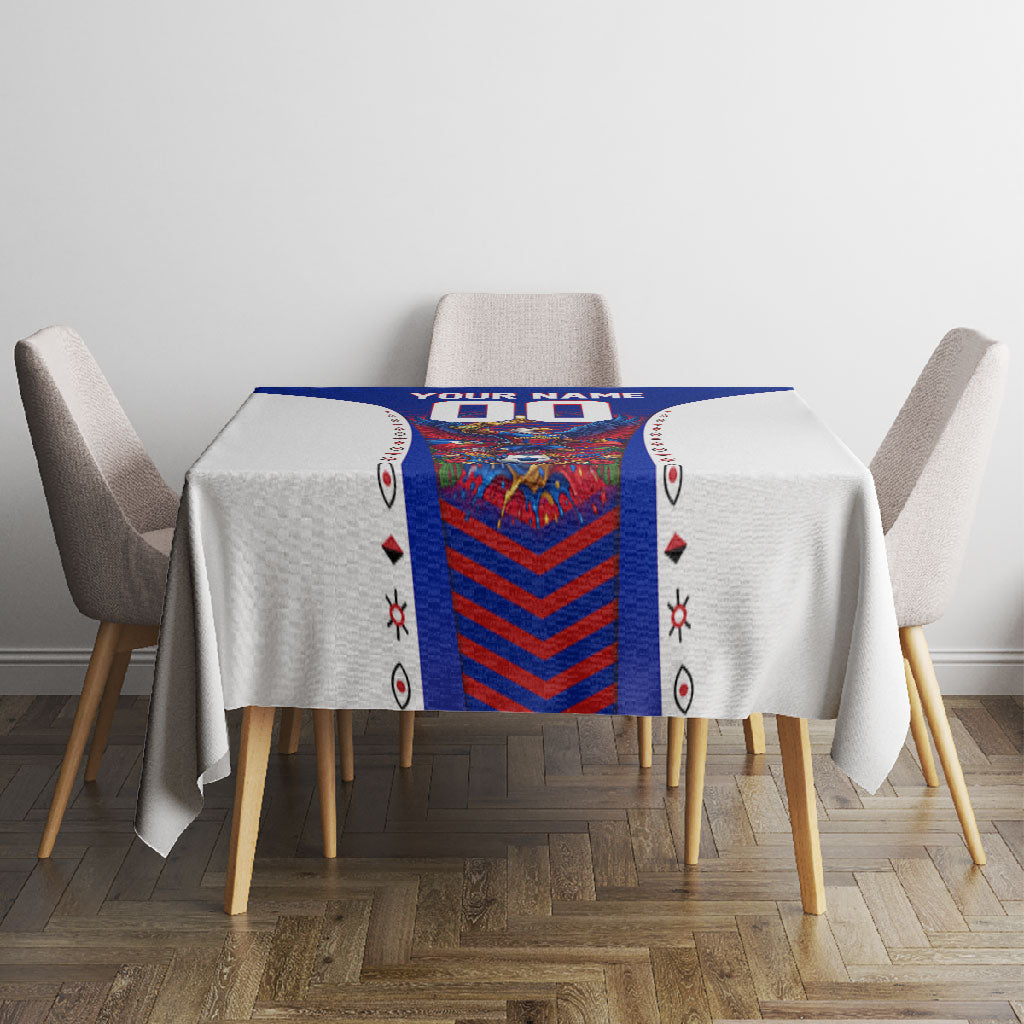 Personalized Haiti Football Eagle Champions Tablecloth Les Grenadiers Soccer Trophy 2026 Heritage Flag