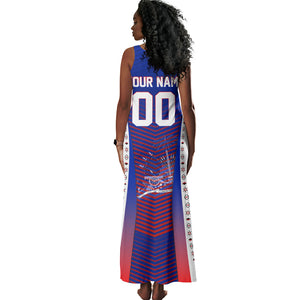 Personalized Haiti Football Eagle Champions Tank Maxi Dress Les Grenadiers Soccer Trophy 2026 Heritage Flag