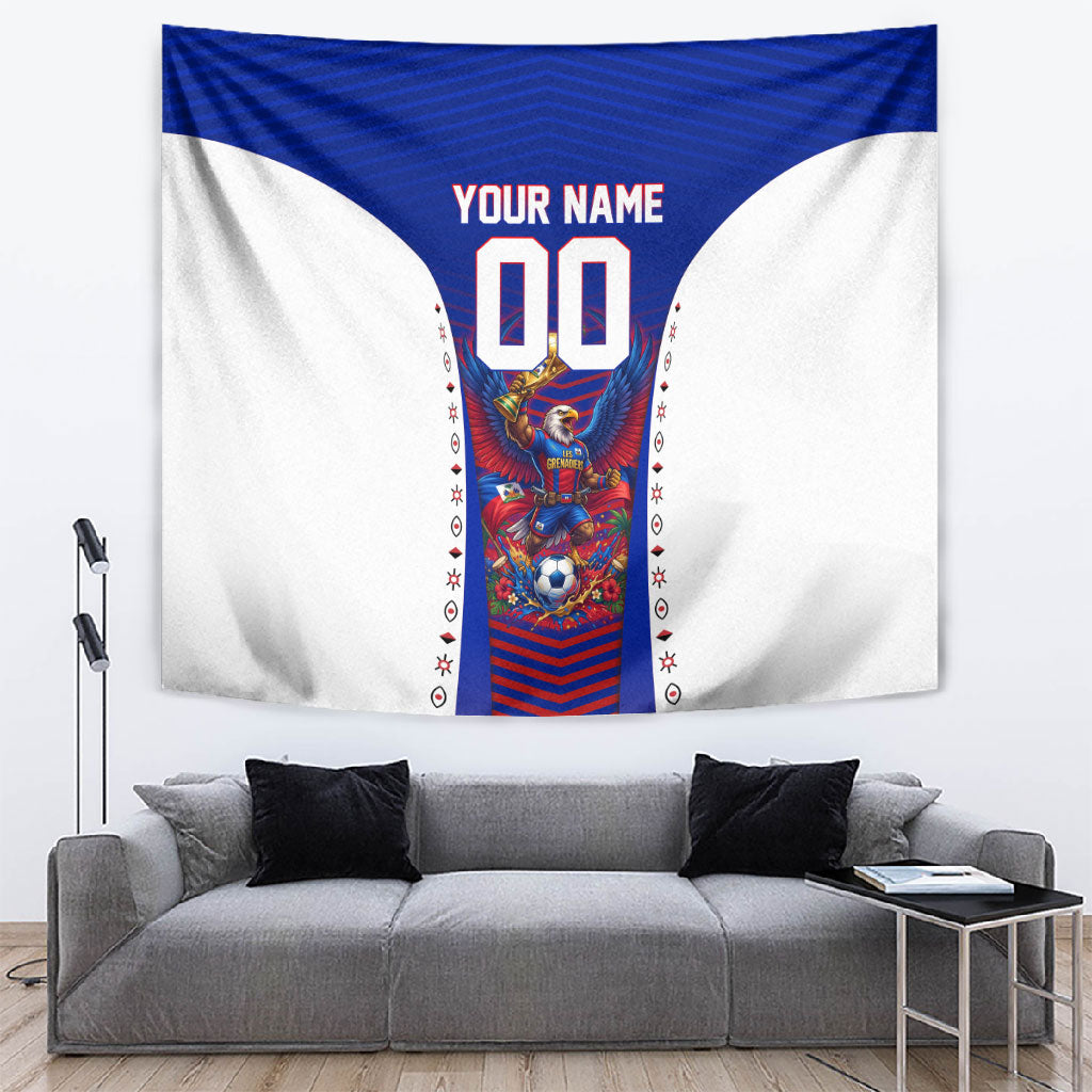 Personalized Haiti Football Eagle Champions Tapestry Les Grenadiers Soccer Trophy 2026 Heritage Flag