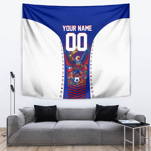 Personalized Haiti Football Eagle Champions Tapestry Les Grenadiers Soccer Trophy 2026 Heritage Flag