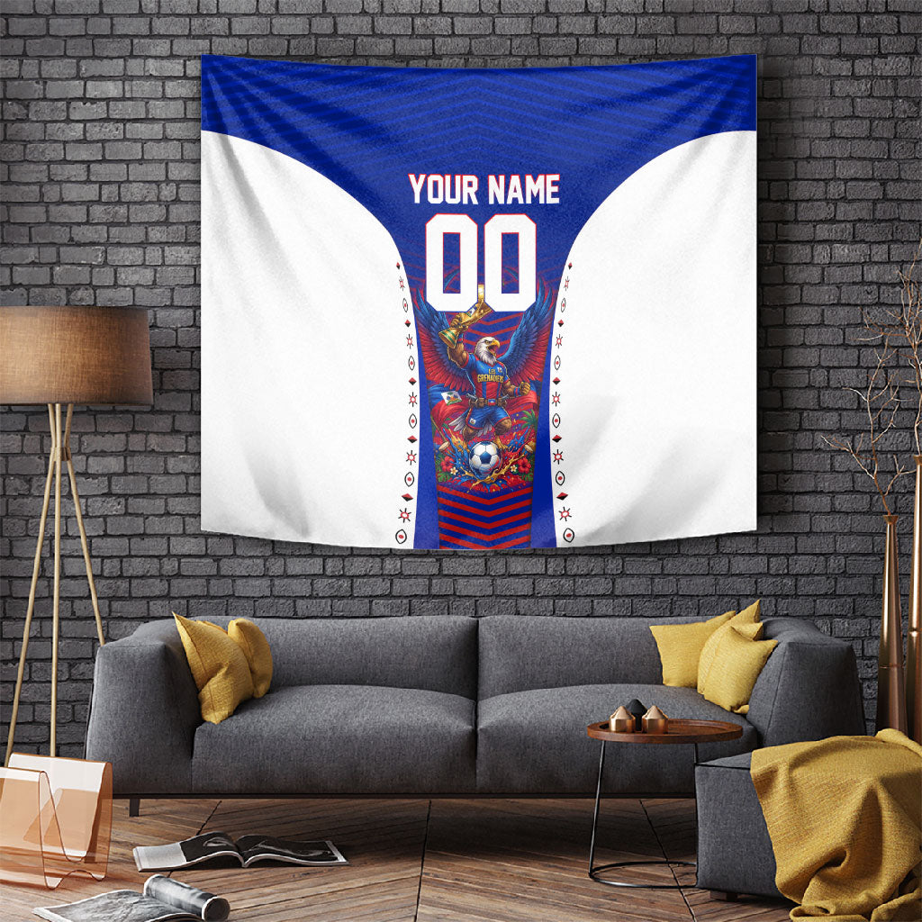 Personalized Haiti Football Eagle Champions Tapestry Les Grenadiers Soccer Trophy 2026 Heritage Flag