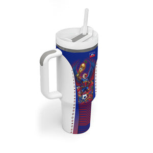 Personalized Haiti Football Eagle Champions Tumbler With Handle Les Grenadiers Soccer Trophy 2026 Heritage Flag