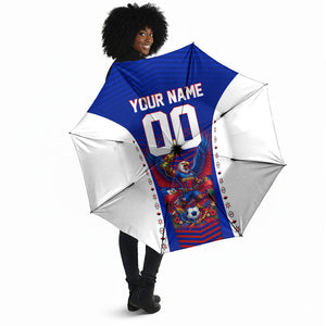 Personalized Haiti Football Eagle Champions Umbrella Les Grenadiers Soccer Trophy 2026 Heritage Flag
