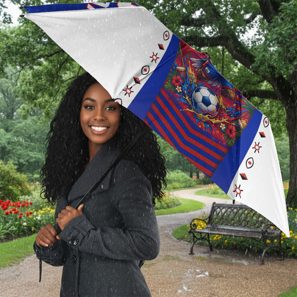 Personalized Haiti Football Eagle Champions Umbrella Les Grenadiers Soccer Trophy 2026 Heritage Flag