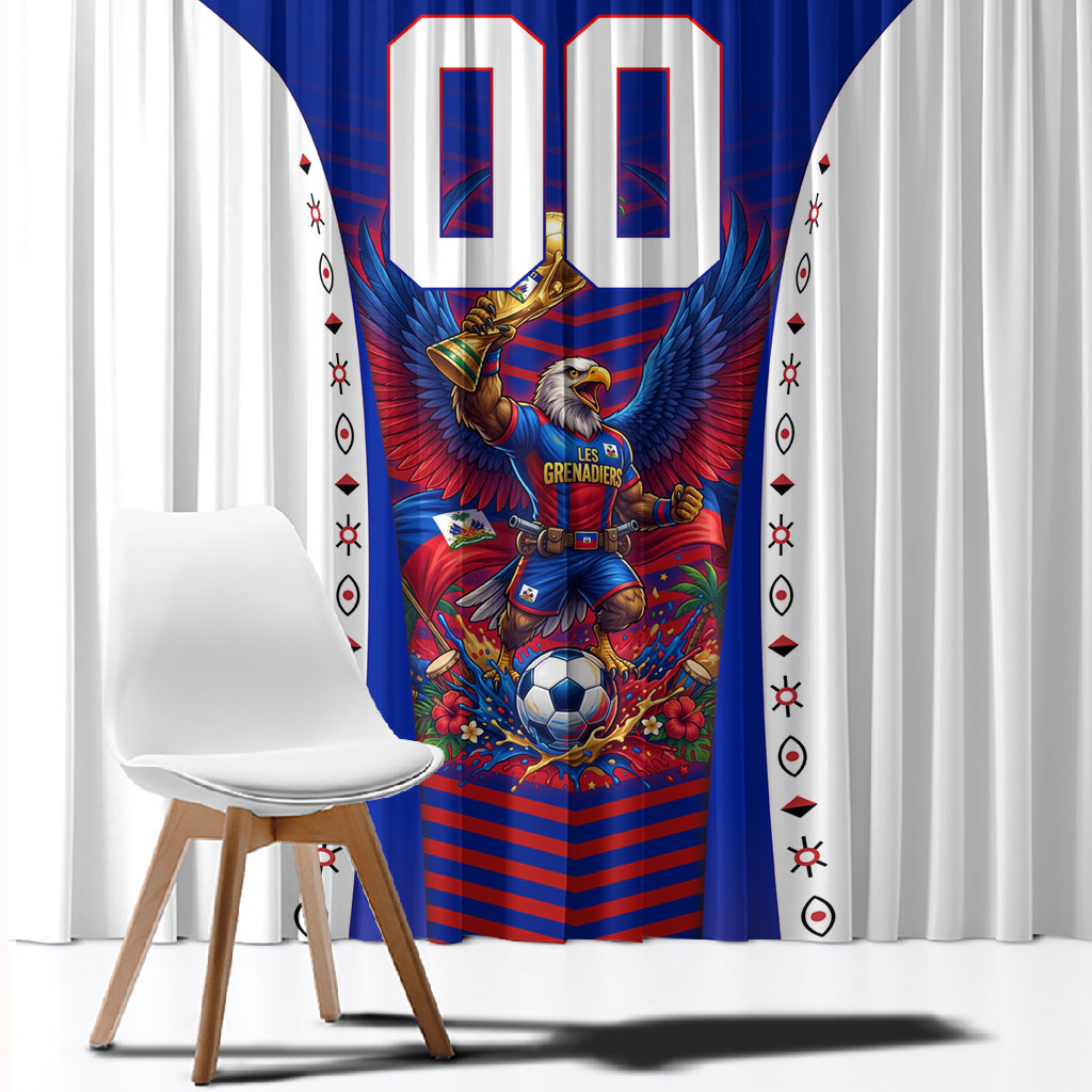 Personalized Haiti Football Eagle Champions Window Curtain Les Grenadiers Soccer Trophy 2026 Heritage Flag