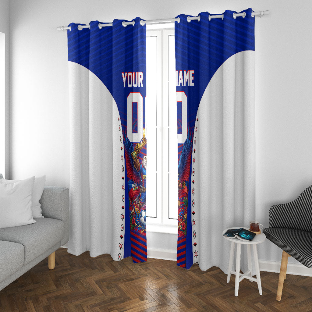Personalized Haiti Football Eagle Champions Window Curtain Les Grenadiers Soccer Trophy 2026 Heritage Flag