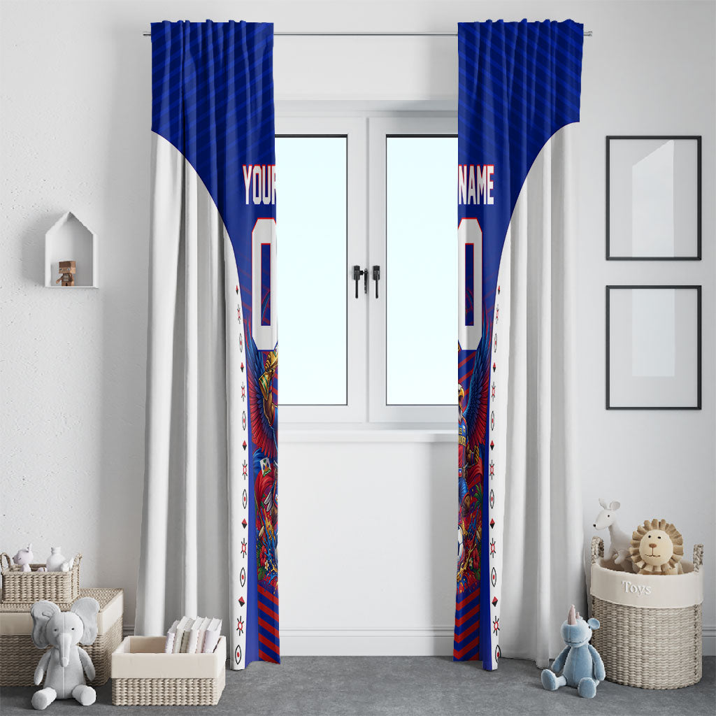 Personalized Haiti Football Eagle Champions Window Curtain Les Grenadiers Soccer Trophy 2026 Heritage Flag