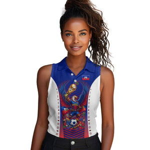 Personalized Haiti Football Eagle Champions Women Sleeveless Polo Shirt Les Grenadiers Soccer Trophy 2026 Heritage Flag