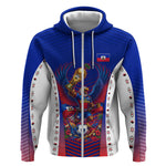 Personalized Haiti Football Eagle Champions Zip Hoodie Les Grenadiers Soccer Trophy 2026 Heritage Flag