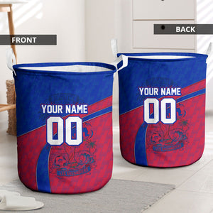 Personalized Haiti Soccer Les Grenadiers Laundry Basket Championship Football 2026 Trophy Haitian Flag Map