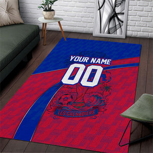 Personalized Haiti Soccer Les Grenadiers Area Rug Championship Football 2026 Trophy Haitian Flag Map