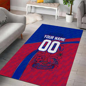 Personalized Haiti Soccer Les Grenadiers Area Rug Championship Football 2026 Trophy Haitian Flag Map