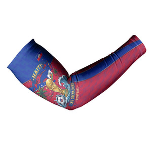 Personalized Haiti Soccer Les Grenadiers Arm Sleeves Championship Football 2026 Trophy Haitian Flag Map